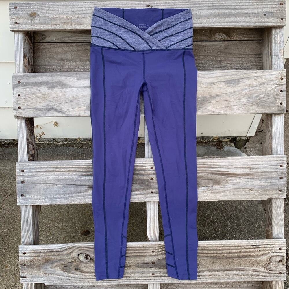 Oiselle purple running tights V dip waistband size 2